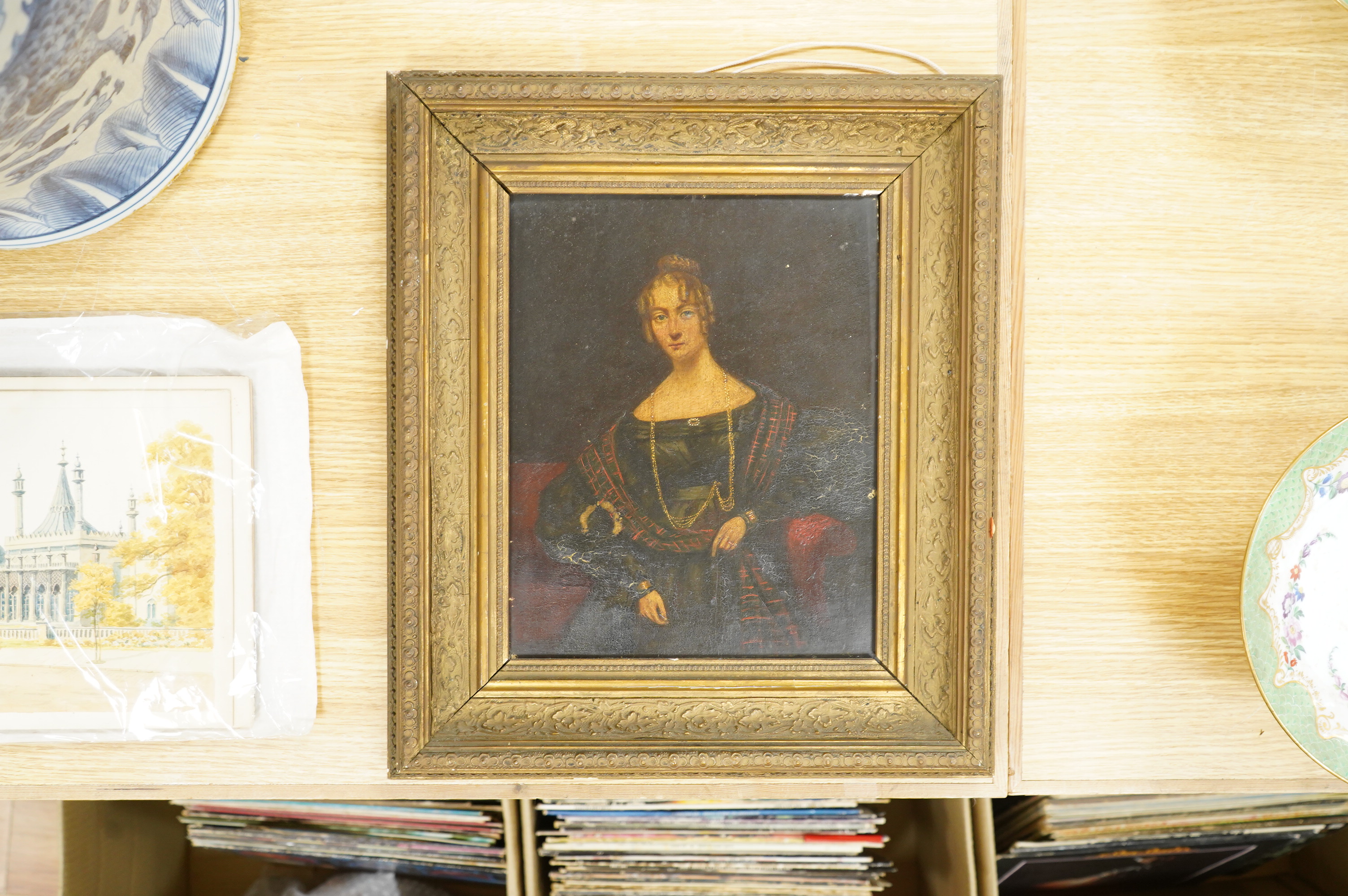 Early Victorian School, Portrait of a lady, possibly Mary McDonald, unsigned, details verso, oil on board, 27 x 21cm